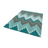 Teal and cream rug